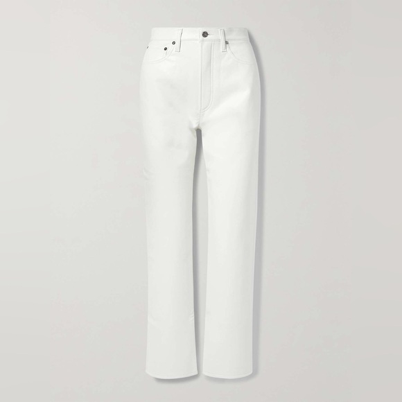 AGOLDIE White faux Leather Pants - Picture 7 of 7